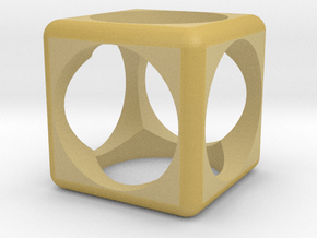 Cube in Tan Fine Detail Plastic