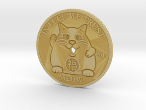 Lucky Cat Coin in Tan Fine Detail Plastic