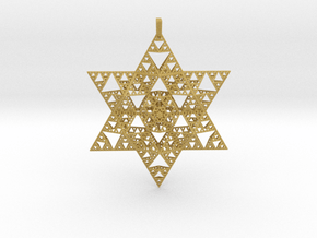 Sierpenski Star of David Ornament in Tan Fine Detail Plastic