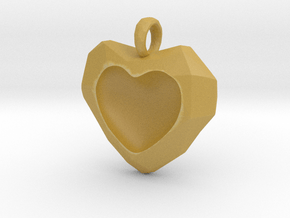 Frozen Heart Pendant in Tan Fine Detail Plastic