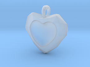 Frozen Heart Pendant in Clear Ultra Fine Detail Plastic