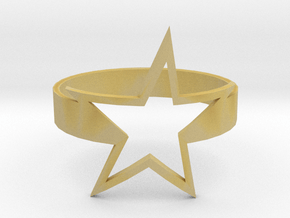 Star Ring in Tan Fine Detail Plastic