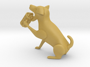 Drinking dog in Tan Fine Detail Plastic