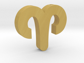 Aries Symbol Pendant in Tan Fine Detail Plastic