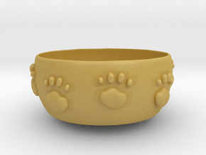 Cat food bowl A in Tan Fine Detail Plastic