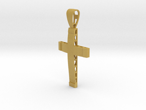 Christian cross in Tan Fine Detail Plastic