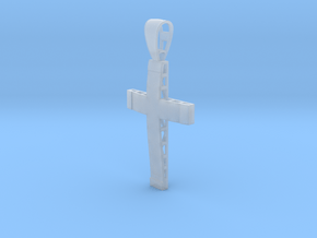 Christian cross in Clear Ultra Fine Detail Plastic