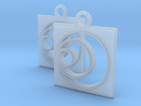 square circle spiral earrings in Clear Ultra Fine Detail Plastic