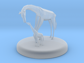 Giraffe Mother and Child in Clear Ultra Fine Detail Plastic