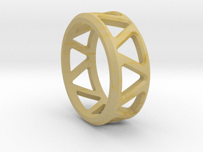 Geometric ring V1 in Tan Fine Detail Plastic