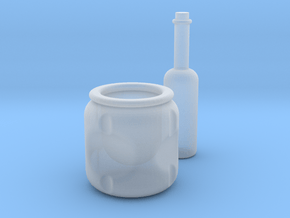 Pot and Bottle set in Clear Ultra Fine Detail Plastic