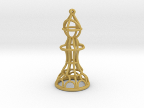 Hollow Chess Set - Bishop in Tan Fine Detail Plastic