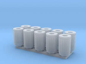 DSB 80L Affaldsbeholder (10stk) 1:160 in Clear Ultra Fine Detail Plastic