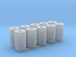 DSB 80L Affaldsbeholder (10stk) 1:120 in Clear Ultra Fine Detail Plastic