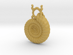 Ammonite Pendant in Tan Fine Detail Plastic