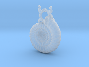 Ammonite Pendant in Clear Ultra Fine Detail Plastic