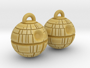 Death Star Earrings in Tan Fine Detail Plastic