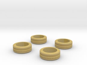 1/87 Car tyres "SUV" - wheels with profile in Tan Fine Detail Plastic