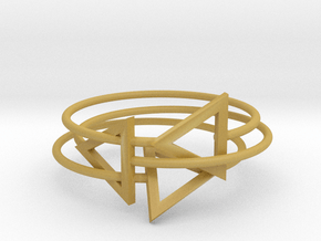 Triangles Ring in Tan Fine Detail Plastic