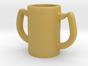Two handles mug in Tan Fine Detail Plastic