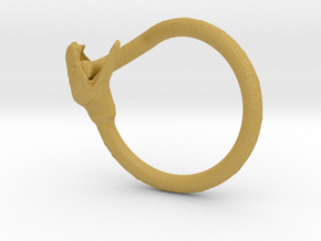 Snake Ring in Tan Fine Detail Plastic