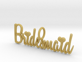 Bridesmaid Heart Pendant in Tan Fine Detail Plastic