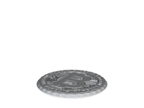Bitcoin Coin / Coaster ( one sided ) in Clear Ultra Fine Detail Plastic