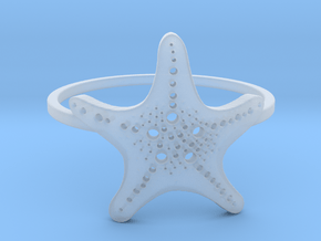 Starfish Ring Size 7 in Clear Ultra Fine Detail Plastic