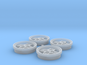 RX7 Cross rims Fits Revell 85-4429 in Clear Ultra Fine Detail Plastic