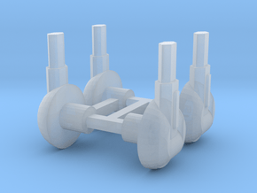 Set of Four 5mm Laser Turrets in Clear Ultra Fine Detail Plastic
