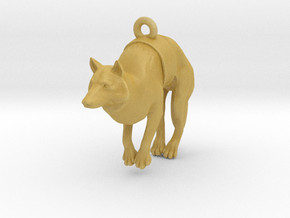 Pendant "Dog" in Tan Fine Detail Plastic