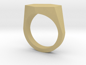 hexagon customizable ring in Tan Fine Detail Plastic