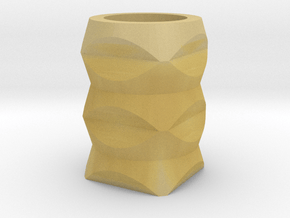 Geometric Vase in Tan Fine Detail Plastic