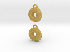 Donuts W Sprinkles Earrings in Tan Fine Detail Plastic