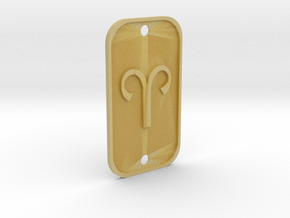 Aries (The Ram) DogTag V1 in Tan Fine Detail Plastic