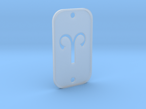 Aries (The Ram) DogTag V2 in Clear Ultra Fine Detail Plastic