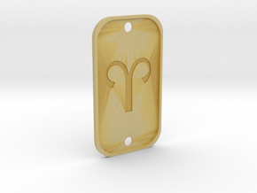  Aries (The Ram) DogTag V4 in Tan Fine Detail Plastic