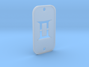 Gemini (The Twins) DogTag V2 in Clear Ultra Fine Detail Plastic