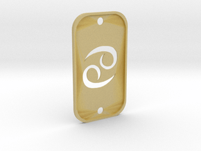 Cancer (The Crab) DogTag V2 in Tan Fine Detail Plastic