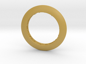 Ring shaped pendant with a raw band inside in Tan Fine Detail Plastic