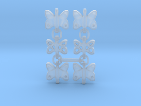 3 Dangling butterfly earrings (metallic plastic an in Clear Ultra Fine Detail Plastic