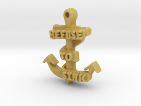 Refuse to Sink Pendant in Tan Fine Detail Plastic
