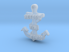Refuse to Sink Pendant in Clear Ultra Fine Detail Plastic