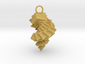 Cubic Shell Pendant in Tan Fine Detail Plastic