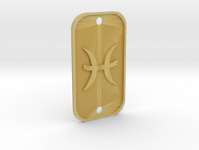 Pisces (The Fish) DogTag V1 in Tan Fine Detail Plastic