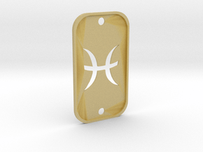 Pisces (The Fish) DogTag V2 in Tan Fine Detail Plastic