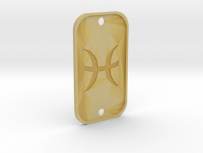 Pisces (The Fish) DogTag V4 in Tan Fine Detail Plastic
