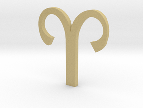 Aries (The Ram) Symbol  in Tan Fine Detail Plastic