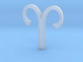 Aries (The Ram) Symbol  in Clear Ultra Fine Detail Plastic