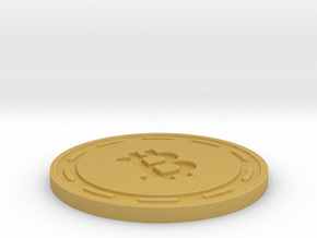 Bitcoin Themed Coaster in Tan Fine Detail Plastic